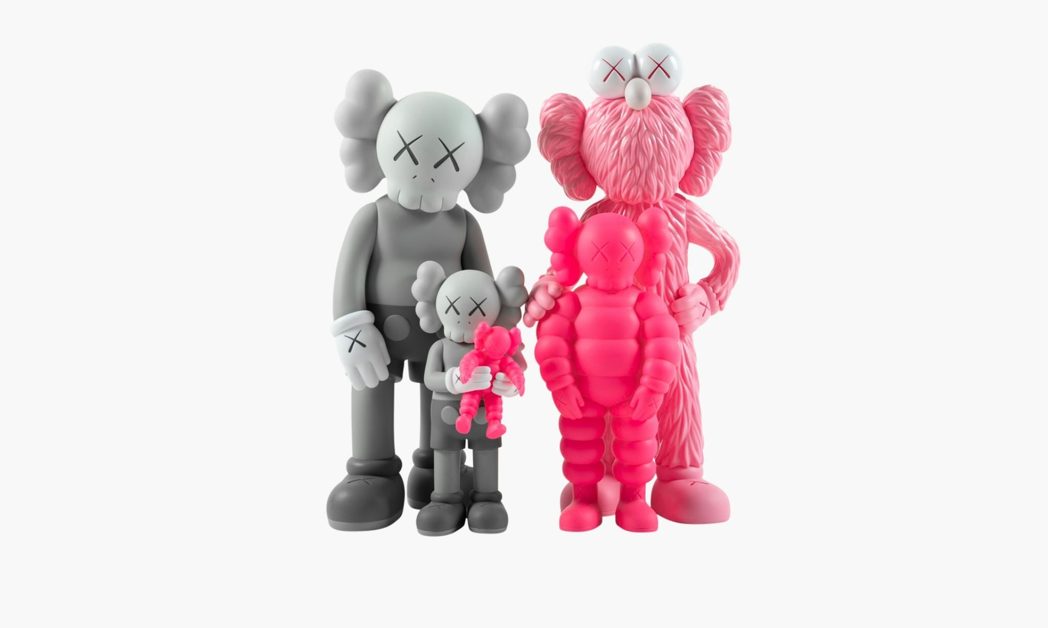 KAWS Family Vinyl Figures “Grey Pink”