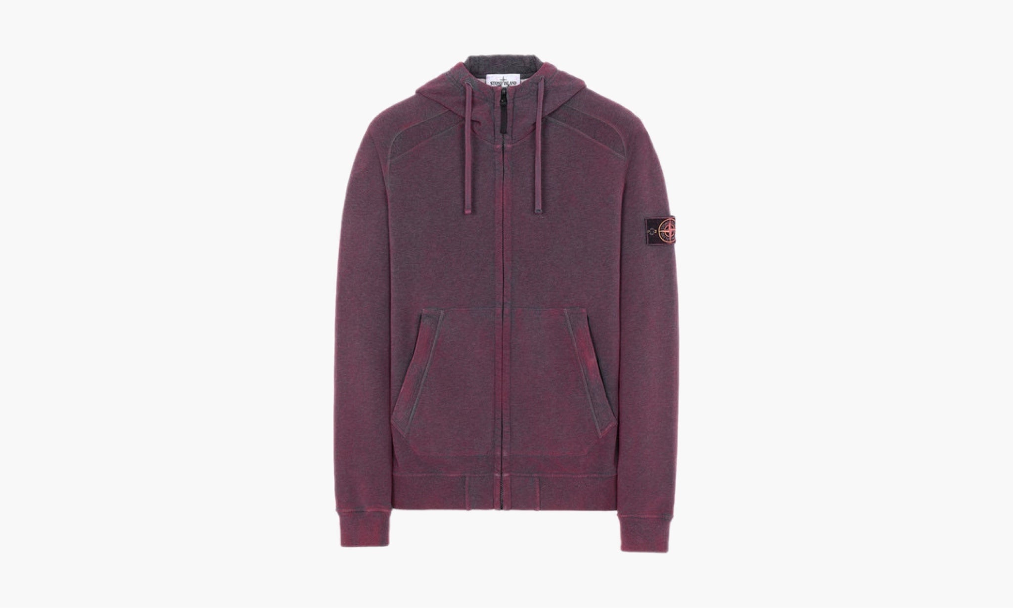 Stone Island Dust Colour Treatment Zip Hoodie “Bordeaux”