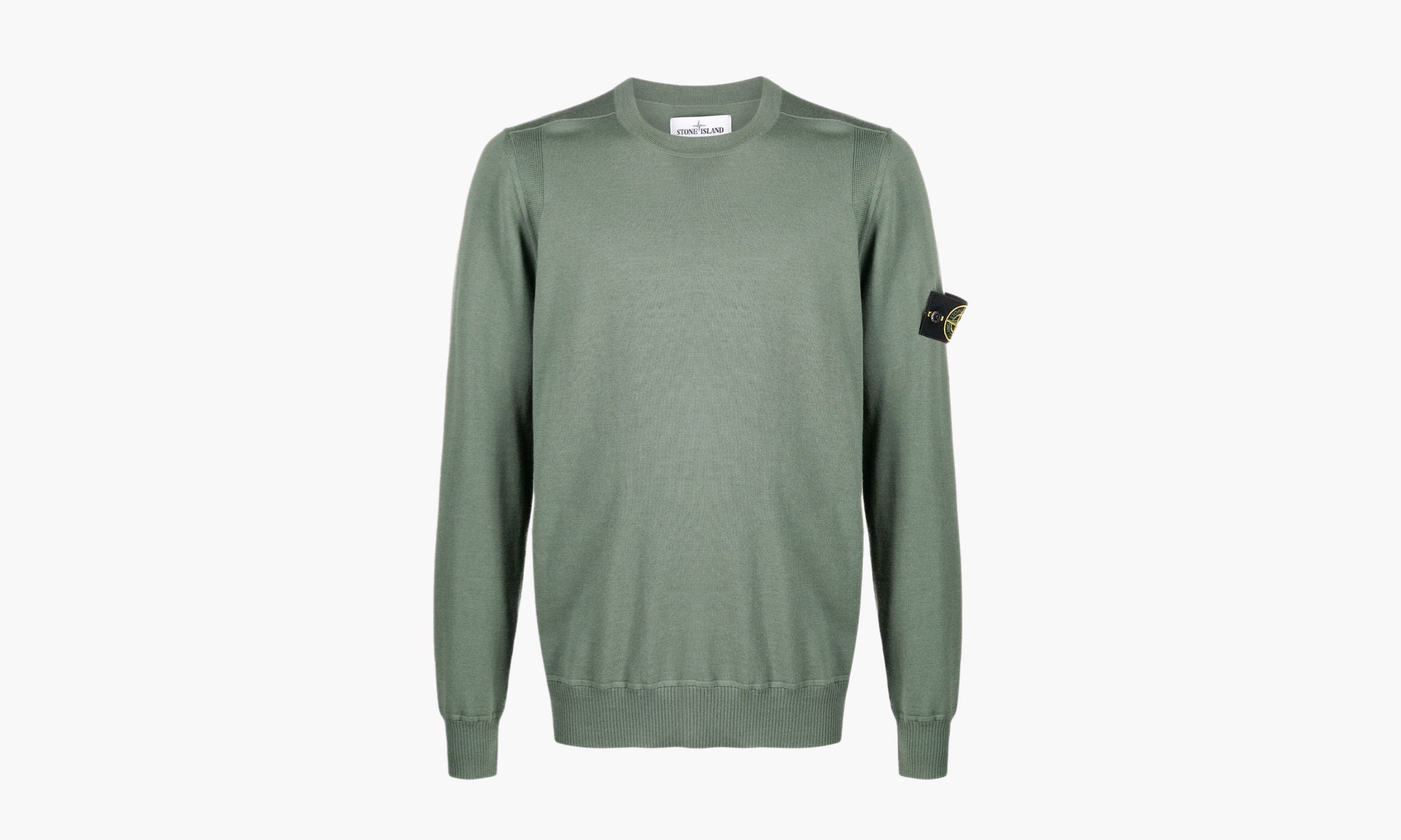 Stone Island Cotton Ribbed Crewneck “Military Green”