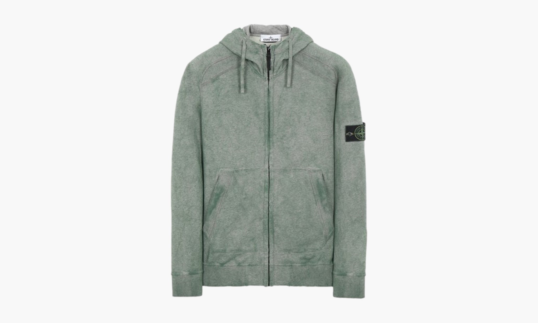 Stone Island Dust Colour Treatment Zip Hoodie “Green”