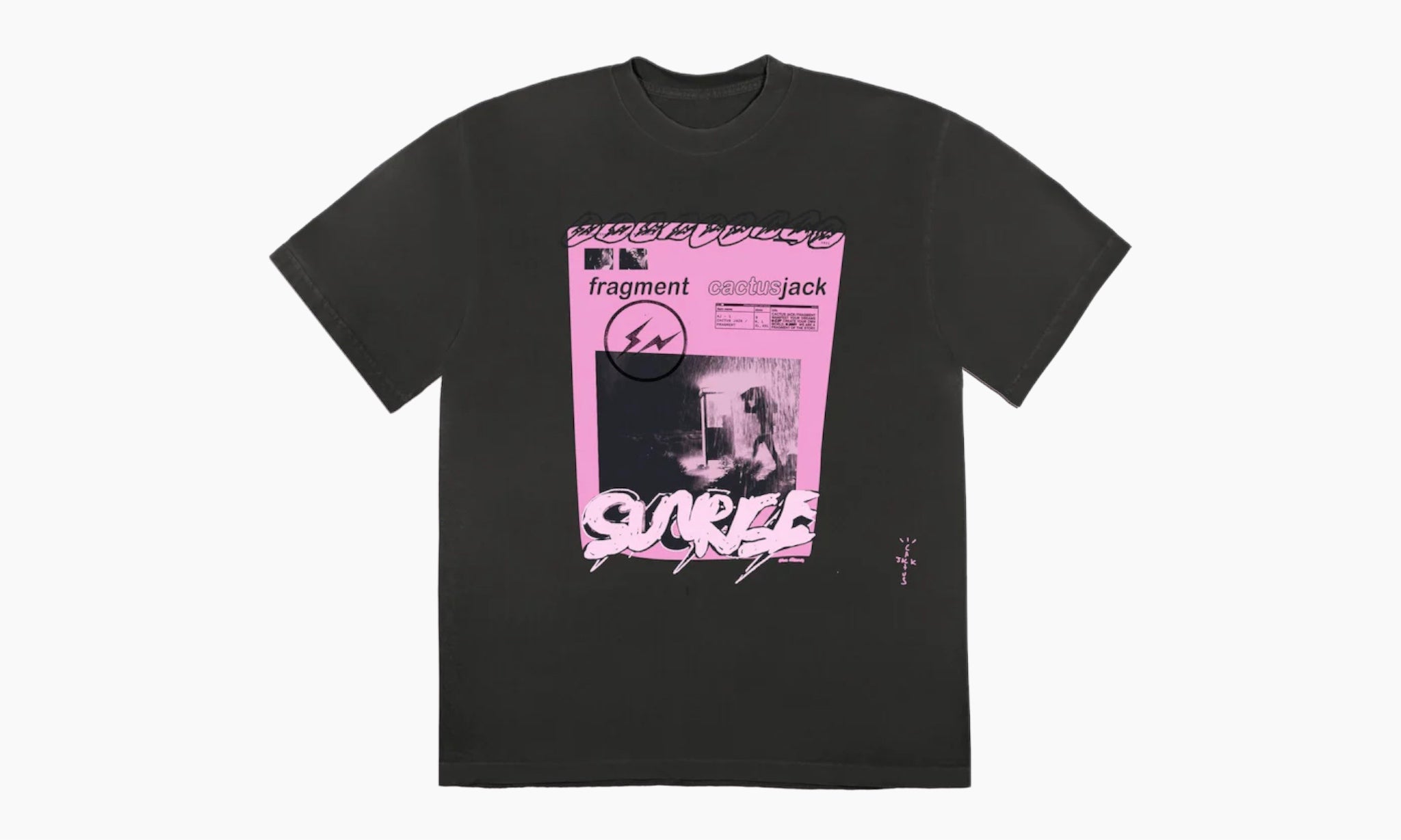 Travis Scott Cactus Jack For Fragment Pink Sunrise T-shirt “Washed Black”