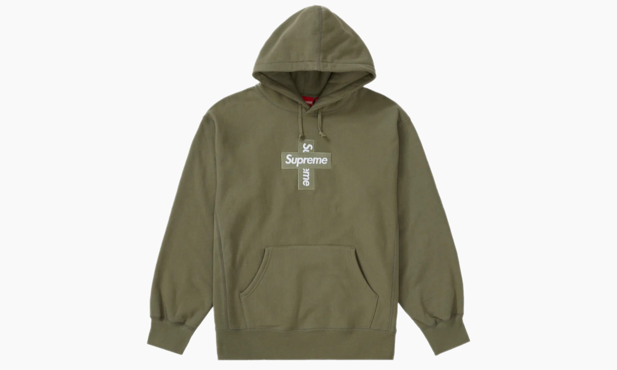 Supreme Cross Box Logo Hooded Sweatshirt “Light Olive”