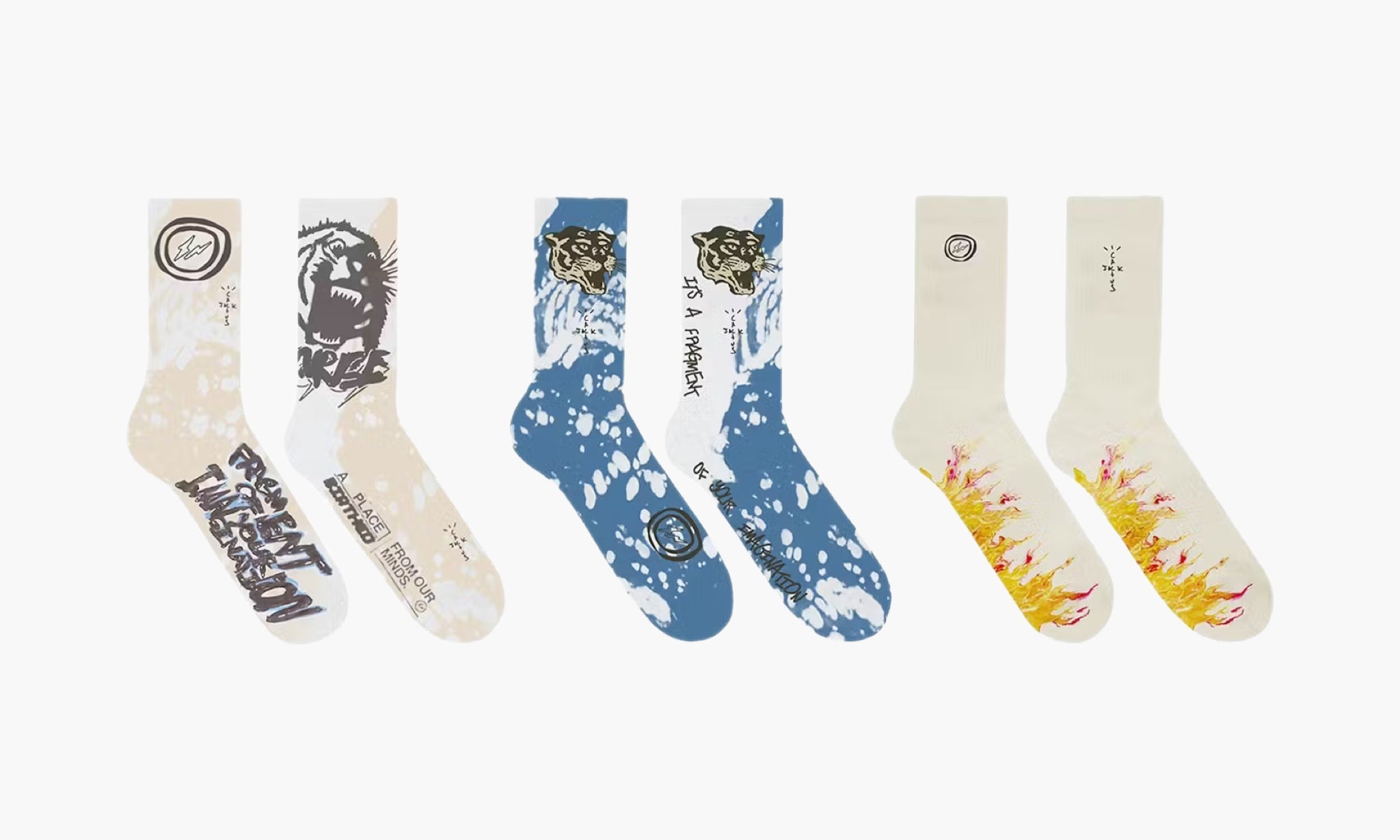 Travis Scott Cactus Jack For Fragment Socks 3 Pack “Multi”