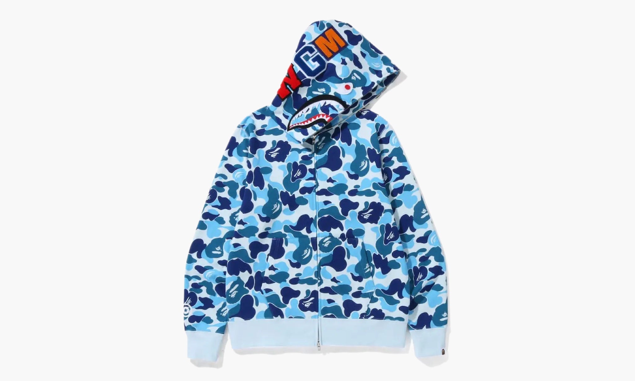 BAPE Big ABC Camo Shark Full Zip Hoodie “Blue”