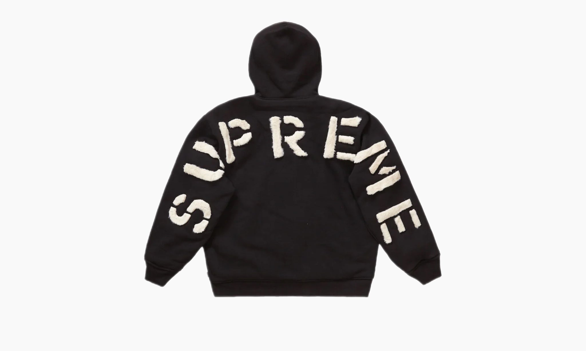 Supreme Faux Fur Lined Zip Up Hooded Sweatshirt “Black”