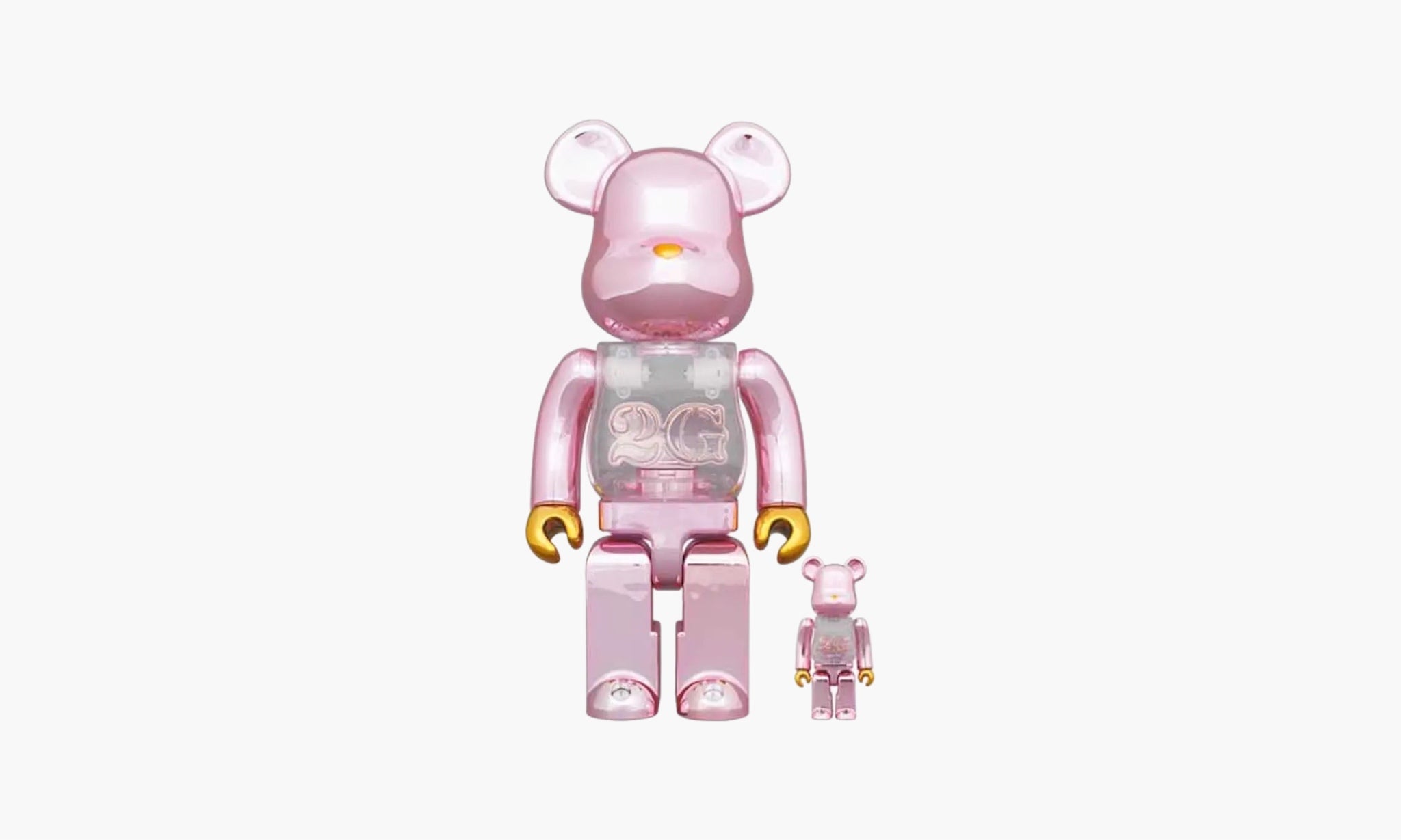 Bearbrick 2G Exclusive “100% & 400%” Set Pink Gold Chrome Ver.