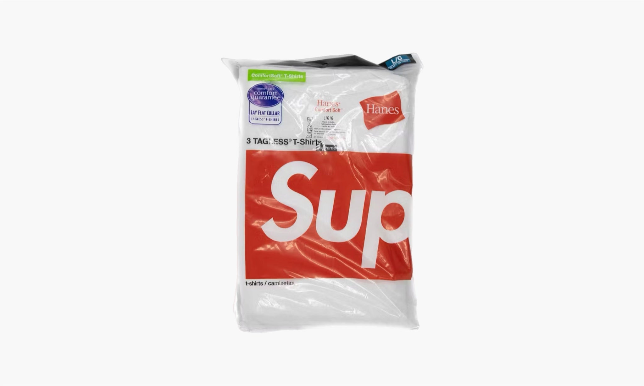 Supreme Hanes Tagless Tees 3 Pack “White”