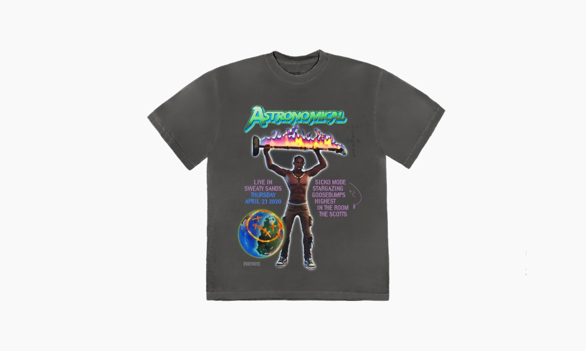 Travis Scott Back Bling T-shirt “Washed Black”