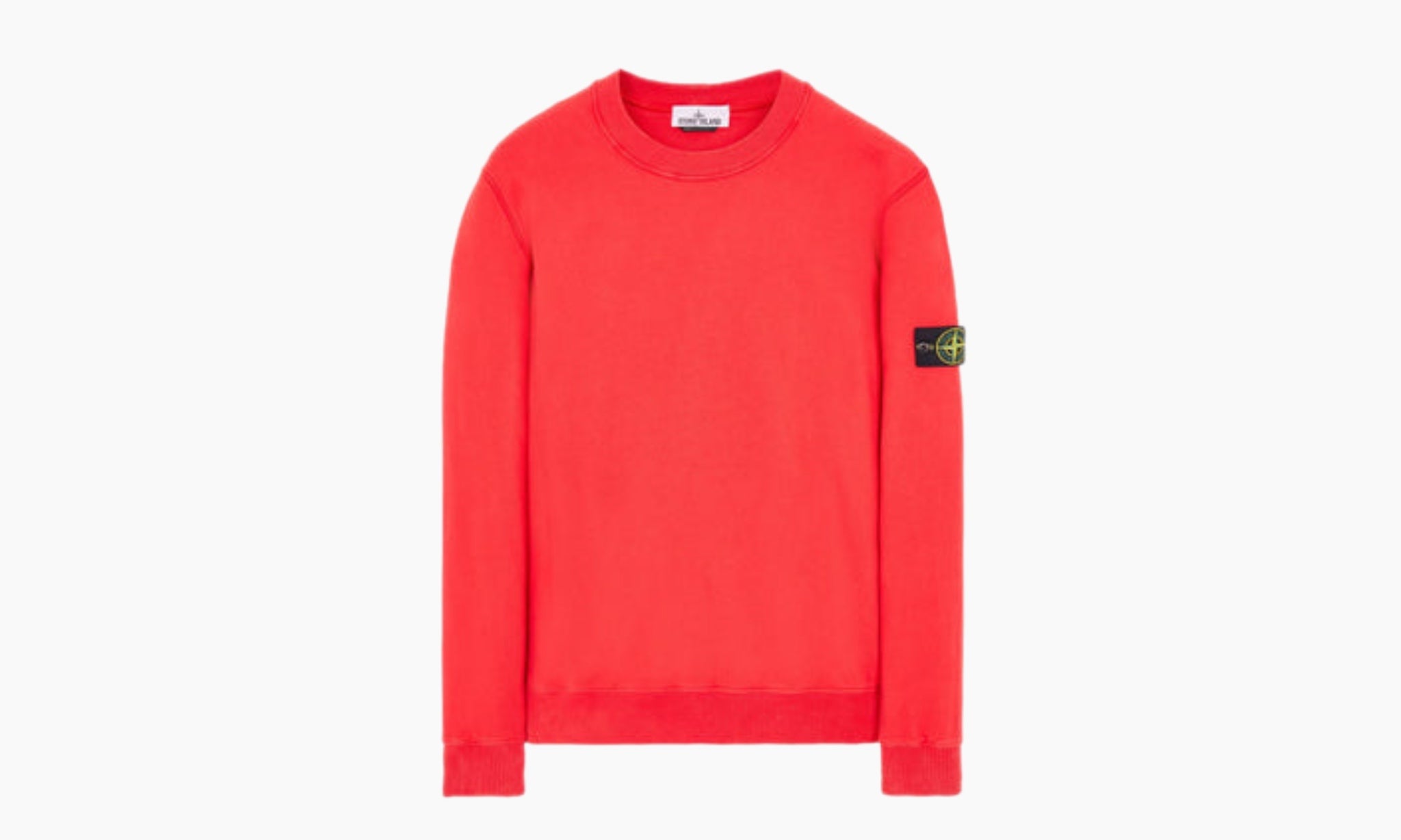 Stone Island Brushed Cotton Fleece Crewneck Sweater “Brick Red”