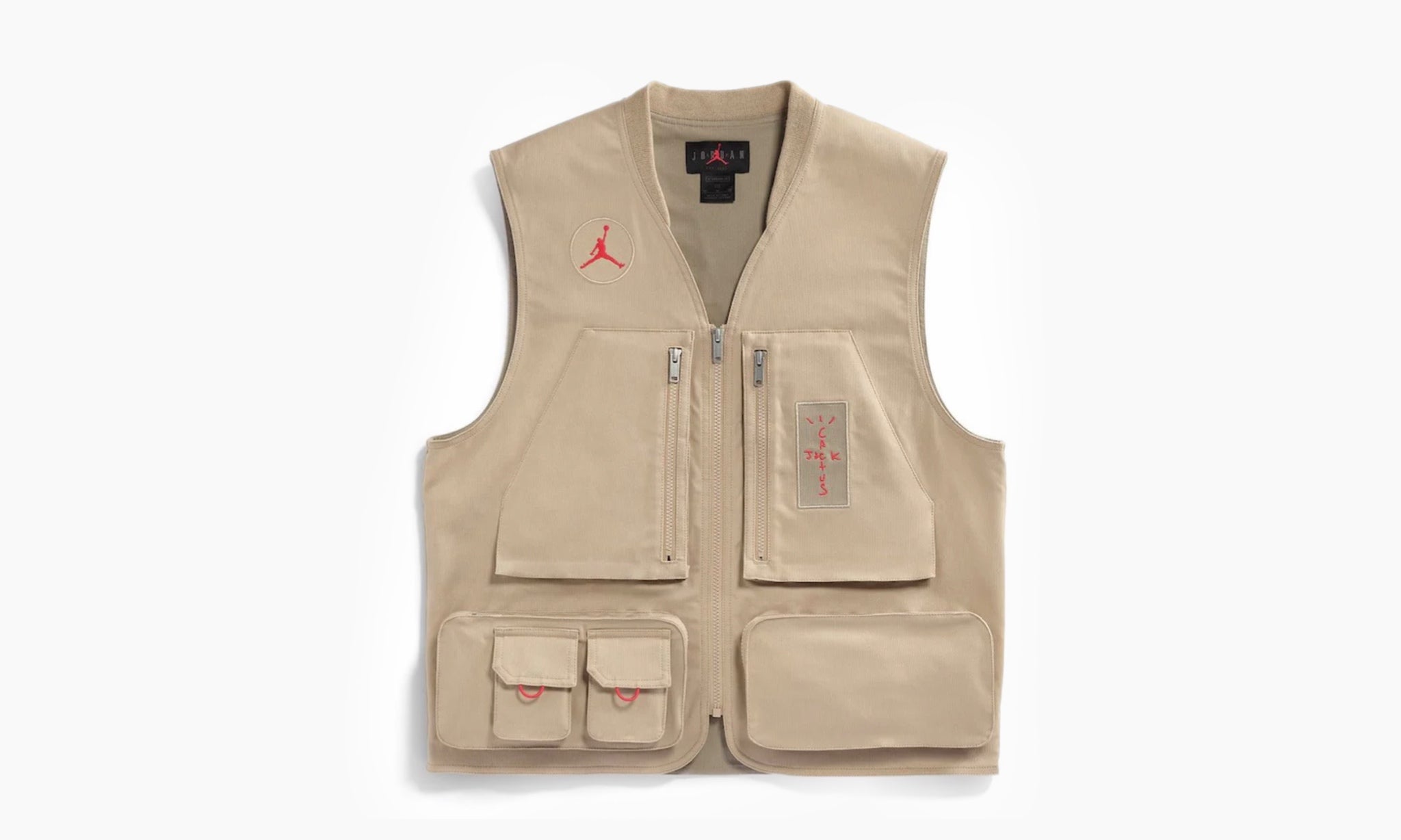 Travis Scott Cactus Jack x Jordan Utility Vest “Desert / Khaki / University Red”