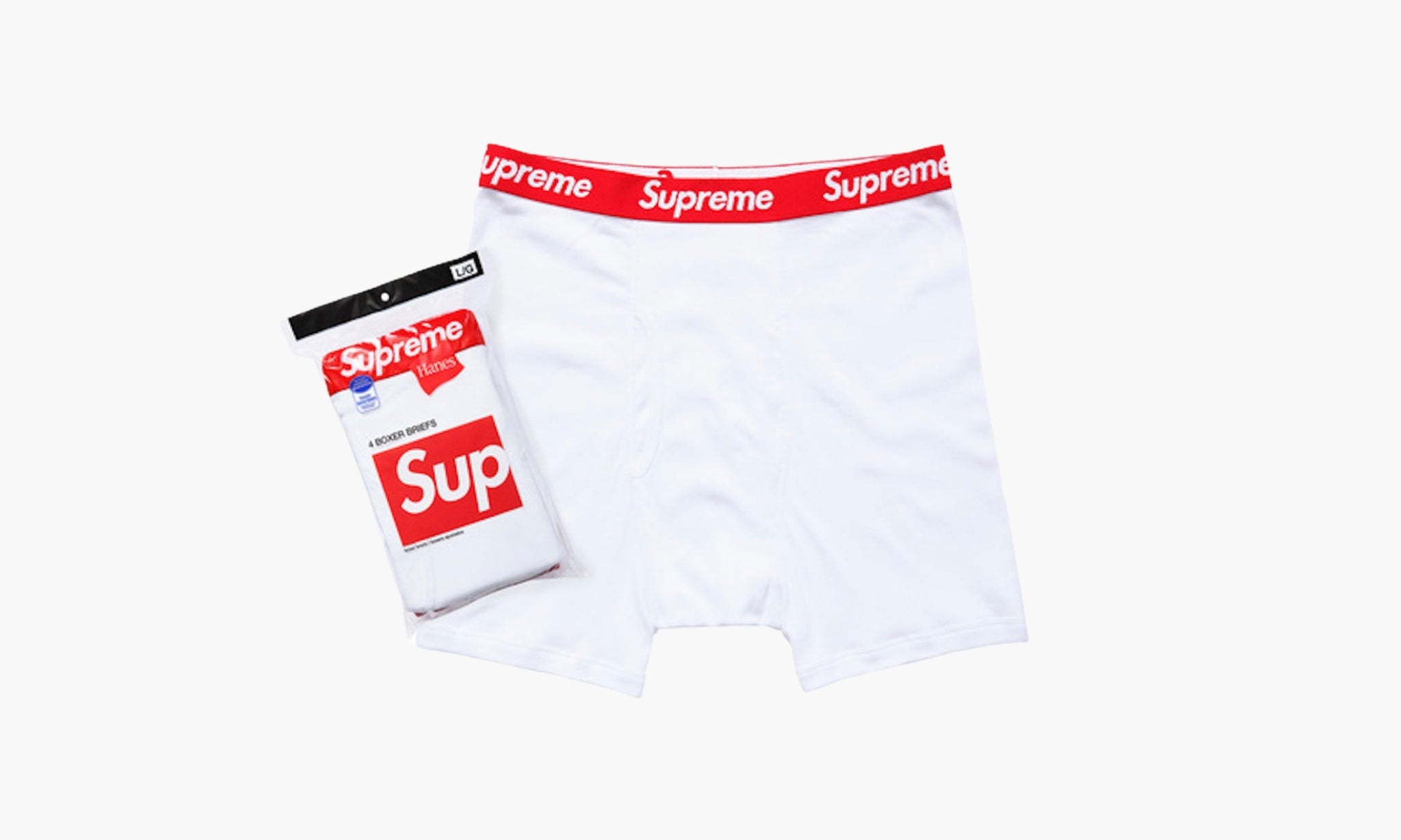 Supreme Hanes Boxer Briefs 4 Pack “White”