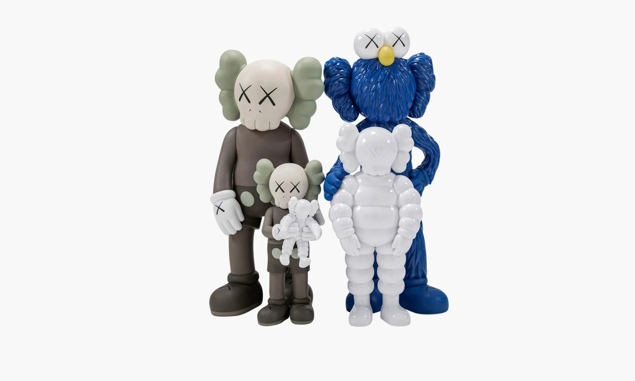 KAWS Family Vinyl Figures “Brown Blue White”