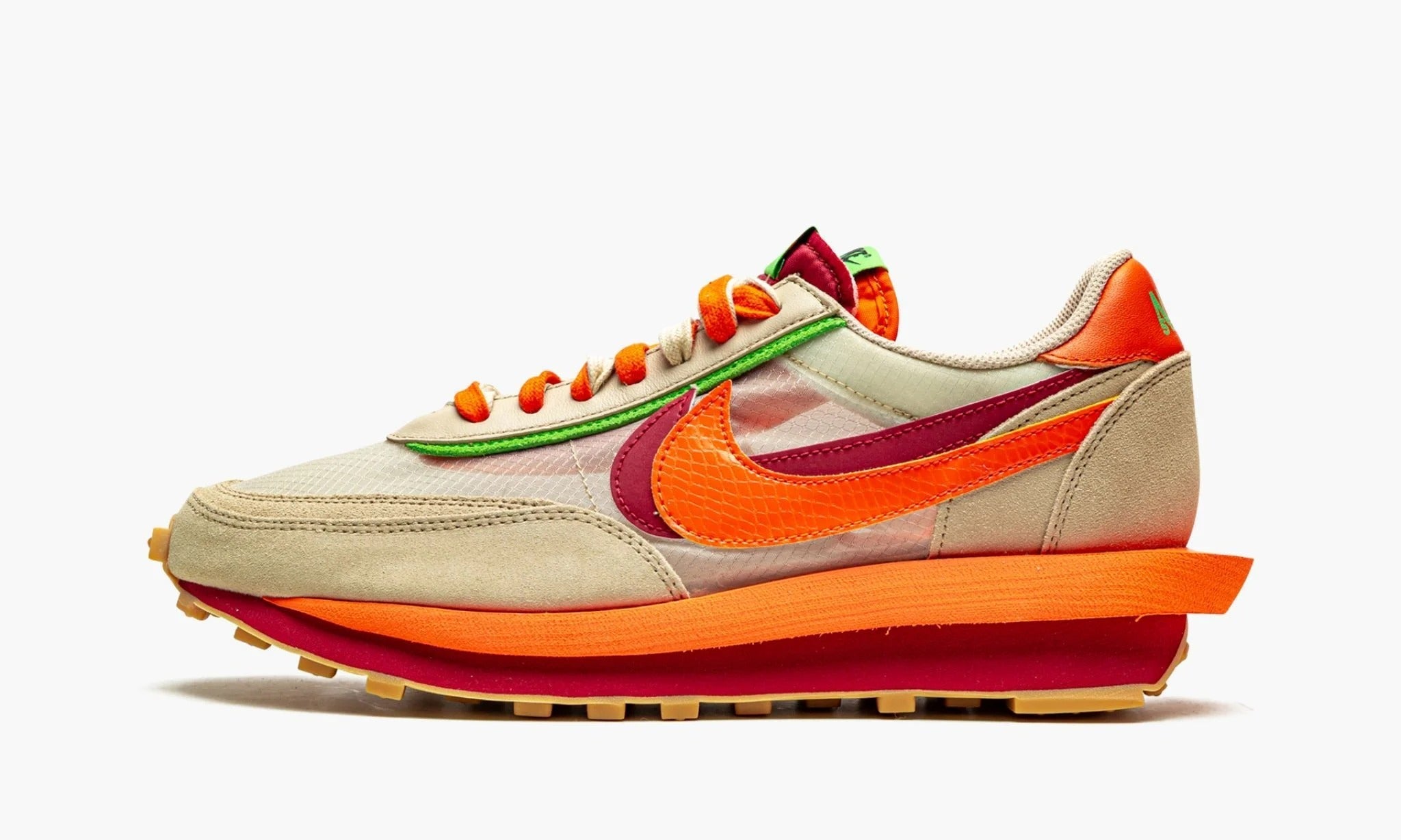 Nike LDWaffle Sacai x CLOT “Kiss of Death Net Orange Blaze”